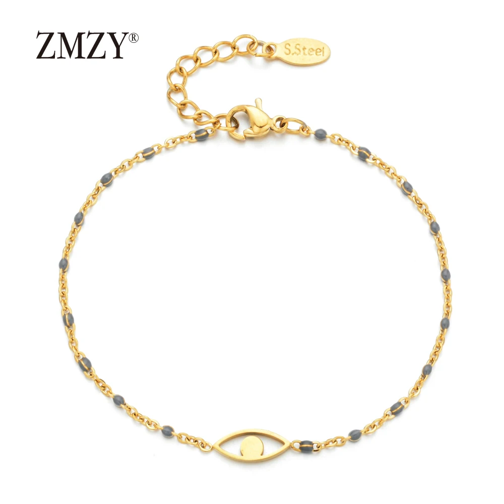 ZMZY Bohemian Trendy Turkish Evil Eye Bracelet Stainless Steel Gold Chain Bracelet Adjustable Female Wedding Jewelry Gift - Image 5