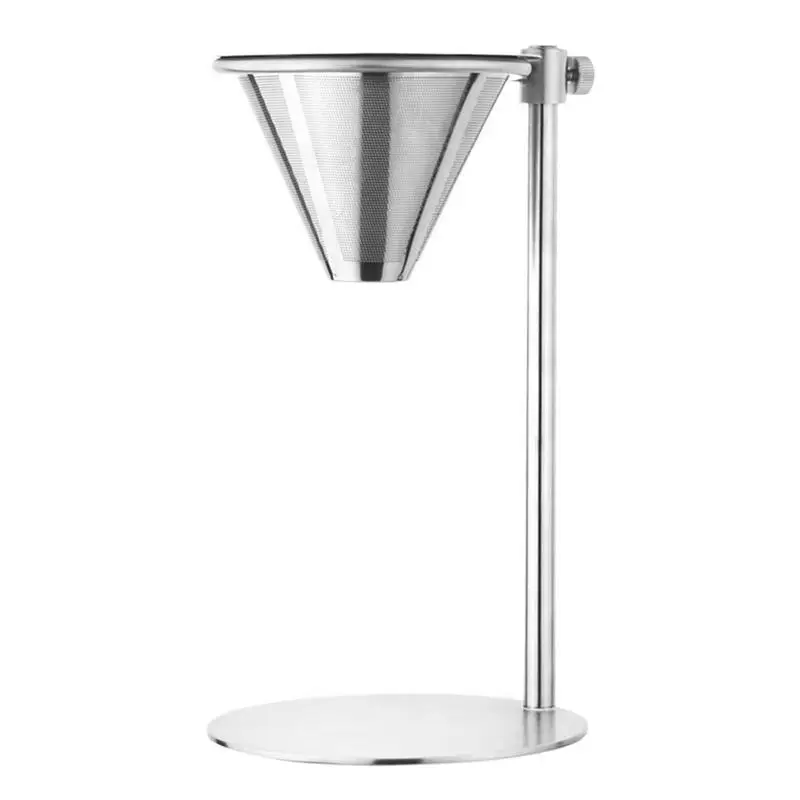 

Stainless Steel Coffee Filter Set Pour Over Coffees Dripper Adjustable Ring Height Double Layer Mesh Filter Cup Stand For Home
