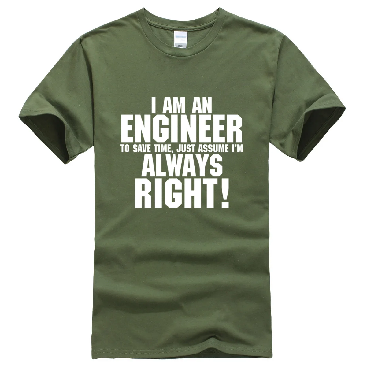 Мужская футболка с надписью I AM AN ENGINEER хлопковая коротким рукавом из Джерси
