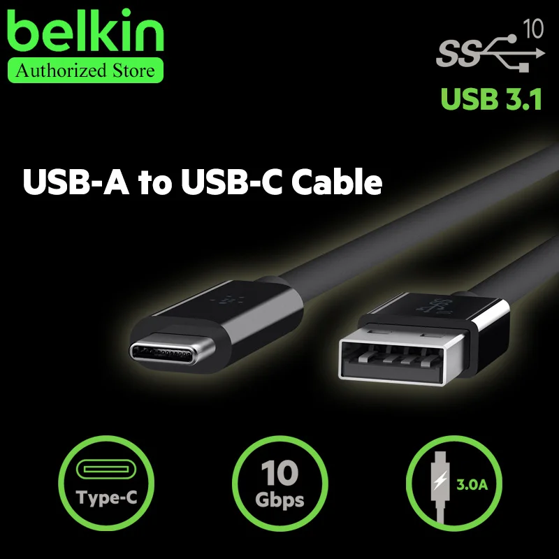 Type C Cable Belkin Original USB 3.1 USB A to USB C Charge Cable for MacBook for Huawei P9 for