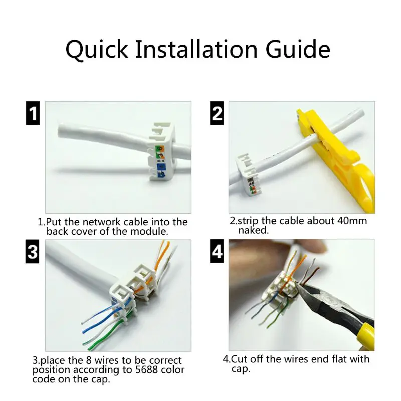 Networking tools 1Pc RJ45 Keystone Cat6 Cat6A Shielded FTP Zinc Alloy Module Keystone Jack Network Connector Adapter