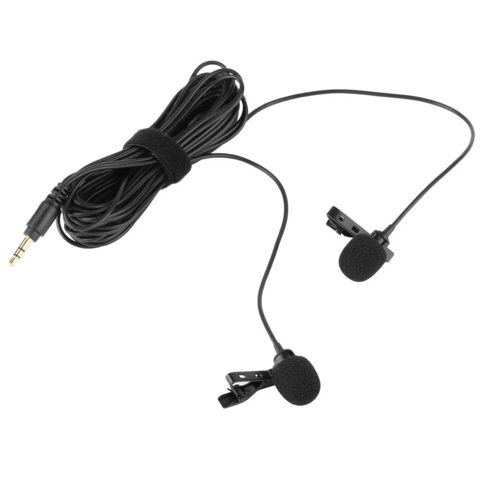 

BOYA Professional Dual-head Lavalier Lapel Microphone Camcorder Mic Clip-on Omni-directional Condensor Mic for DSLR Camcorder PC