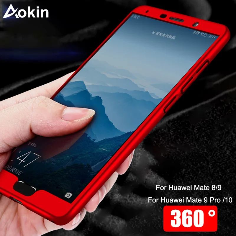

Aokin 360 Full Cover Protection Case For Huawei Mate 8 9 9 Pro 10 Cover For Huawei Mate 9 9pro Mate8 Case With Tempered Glass