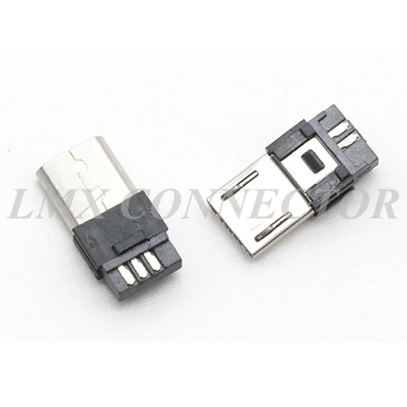 20Pcs Mini USB Micro 5 pin male Connector Jacks Socket Welded Single