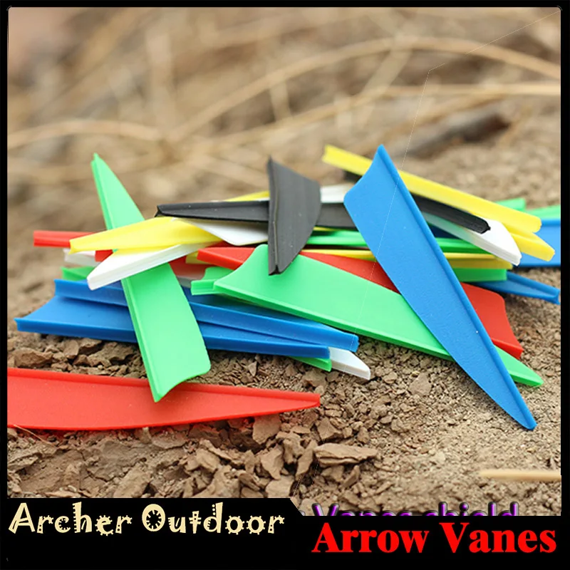 60Pcs 2.5inch Plastic Arrow Vanes DIY Arrow Fletching Feather For