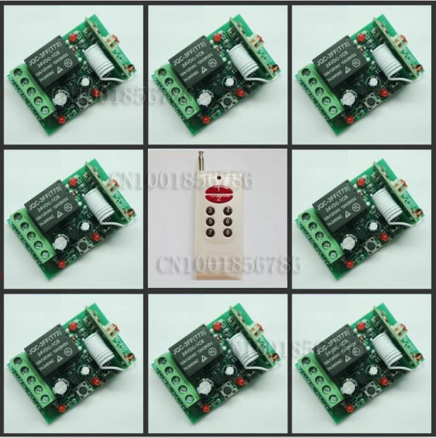 

HOT!DC24V 8CH RF wireless remote control switch system Receiver&Transmitter Momentary Toggle Latched Adjust Learning 3 Indicator