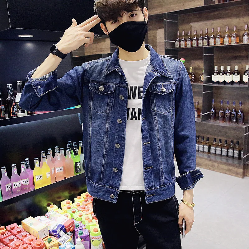 Los hombres de Mezclilla 2016 de Primavera y Otoño Del Estilo de Corea casual chaquetas para hombre da vuelta abajo de manga larga outwear M XXXL|mens denim jacket|cowboy jackets for