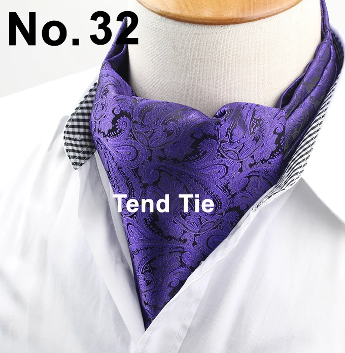 Мужской винтажный галстук, формальный галстук Ascot, резинка для волос, британский узор в горошек, джентльмен, полиэстер, шелковый галстук для шеи, роскошный