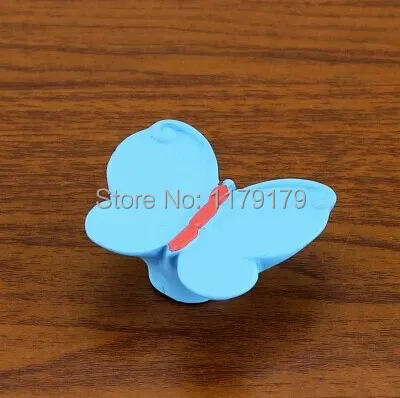 10 قطع الكثير الشحن مجانا الأطفال الراتنج غرفة درج خزانة خزانة سحب مقبض أثاث مقبض tc-فراشة