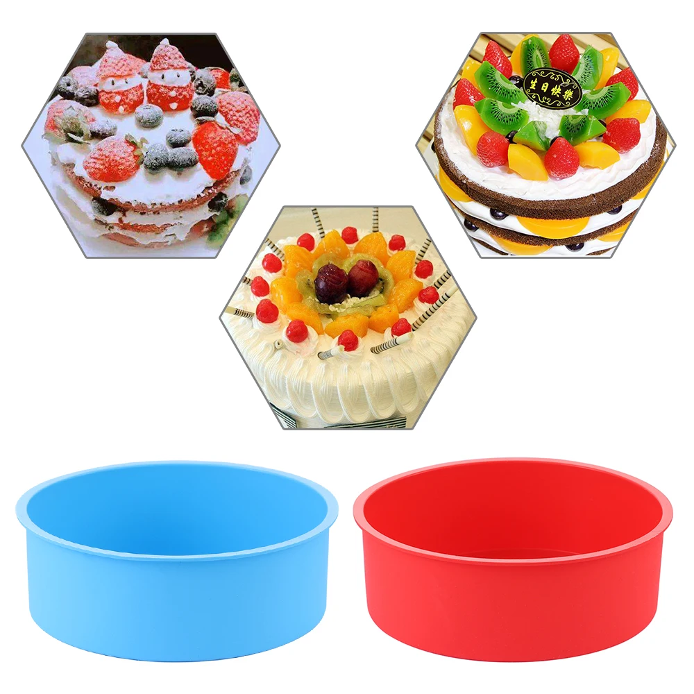 6inch Round Pattern Pudding Mold Cake Pan Tray Silicone Baking Tools Pastry Dish