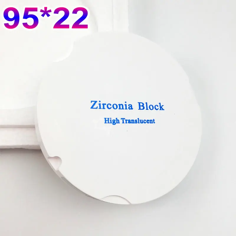 Wholesale Price 6 Pieces/lot ZirkonZahn CAD CAM System OD95*22mm HT ST Dental Zirconia Pucks Dental Lab Material