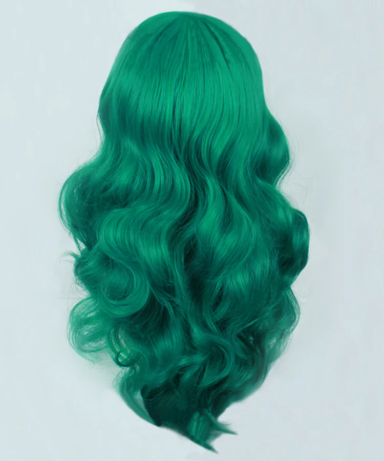 Сейлор Мун Kaioh Michiru Сейлор Нептун 65 см длинные волнистые озеро зеленый термостойкие синтетические волосы Косплей Костюм парик+ шапка