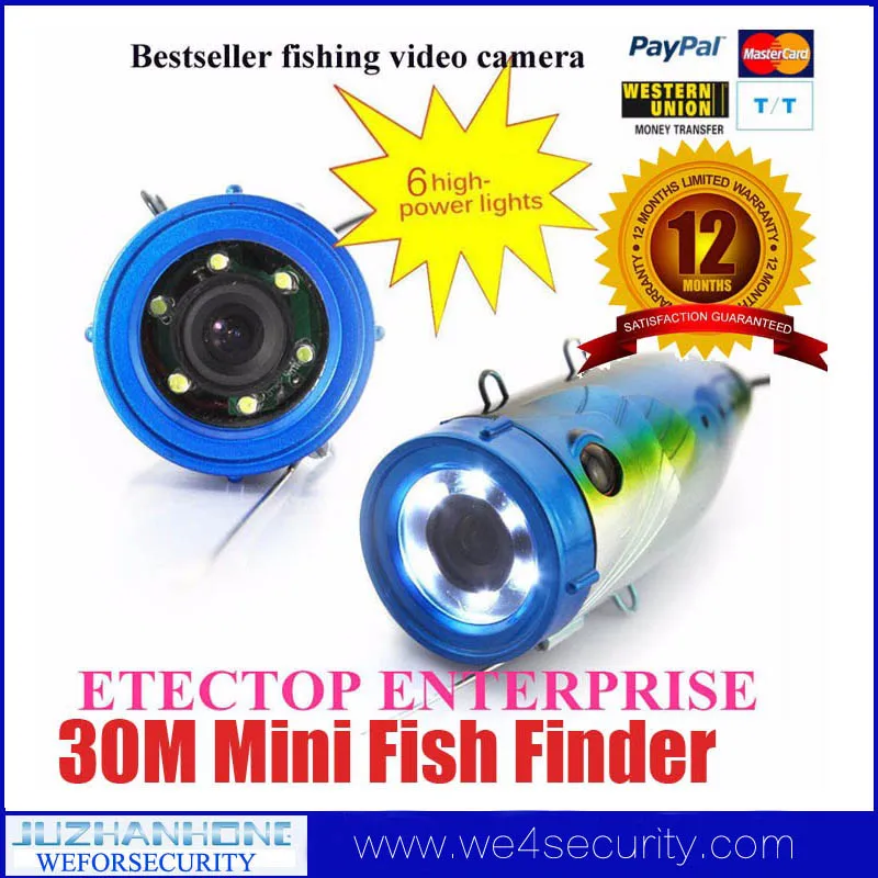Underwater Fishing Camera 30M Cable 1000TVL Float Fish Finder With 6Pcs High Power Lights