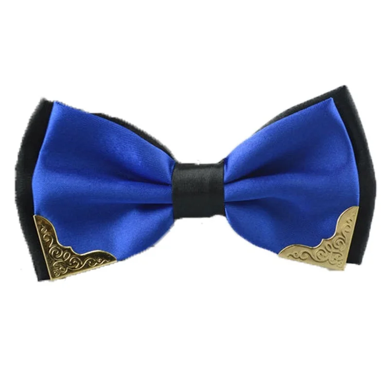 Абсолютно мужской модный галстук-бабочка хлопок галстук-бабочка красный синий розовый однотонный галстук-бабочка бабочки для смокинга мужские аксессуары подарок - Цвет: Синий