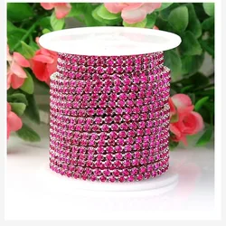 Vibrant 30 - Color Glass Crystal Rhinestone Chain for DIY Fashion and Decor (Purplish red)