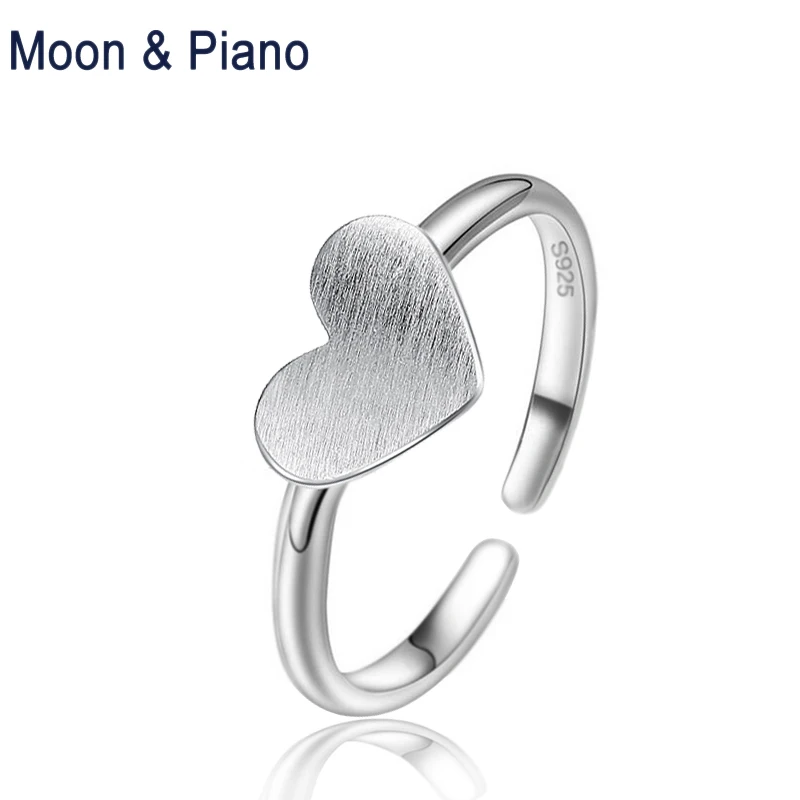 

925 Sterling Silver Sweet Heart Open Ring for Woman Fine Jewelry Romantic Valentine's Day Gfit For Girlfriend High Quality