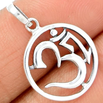 

Guarantee Plain 925 Sterling Silver OM Religiouse Pendant , 27mm, 1.6 g, SPJ2061