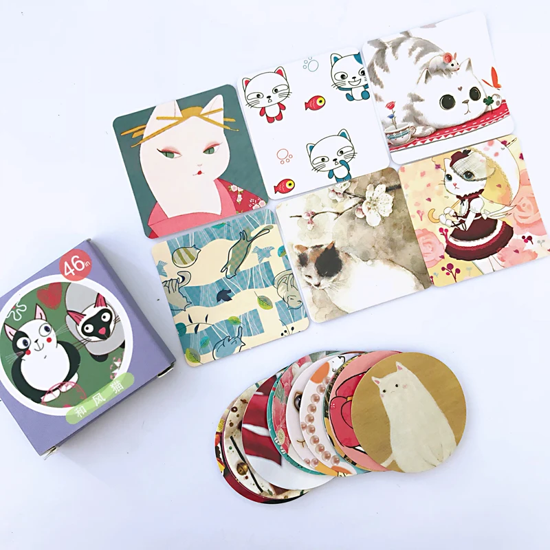 

46pcs/pac Lovely Cat Company Adhesive Stickers Decorative Scrapbooking Diary Album Stick Label Paper Decor