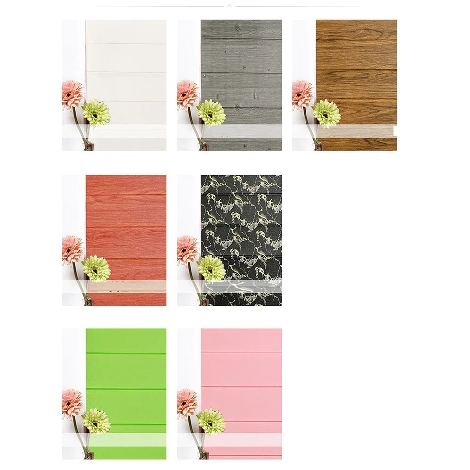 3D водонепроницаемые настенные наклейки из пенополиэтилена, винтажные деревянные панели, самоклеющиеся обои для кухни, спальни, гостиной, декоративные наклейки на стену