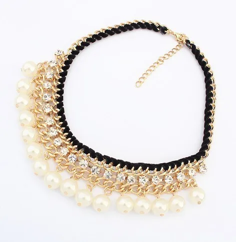 

Star Jewelry All-match Black Pearl Crystal Necklaces For Women 2015 Popular Jewelry Accesorios Mujer Colar Feminino SF901688