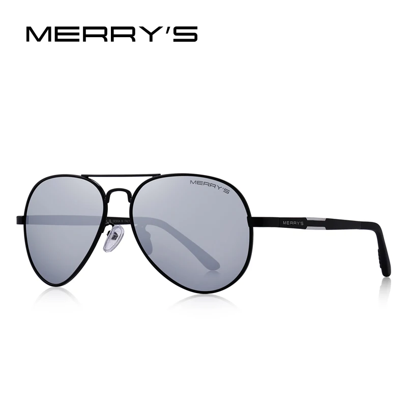 MERRYS дизайнерские мужские классические HD поляризованные солнцезащитные очки пилота для вождения авиационные алюминиевые мужские очки с защитой UV400 S8285 - Цвет линз: C06 Silver