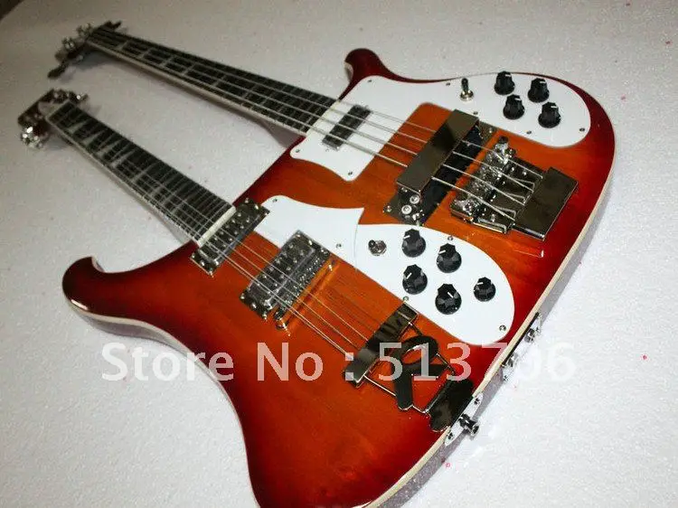 Free Shipping 4003 4/12 strings Double NECK Cherry Burst