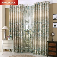 1 PC Printed tulle Curtains for the Bedroom Elegant Window Curtains for Living Room Blinds Drapes Ready Made Blackout Curtain