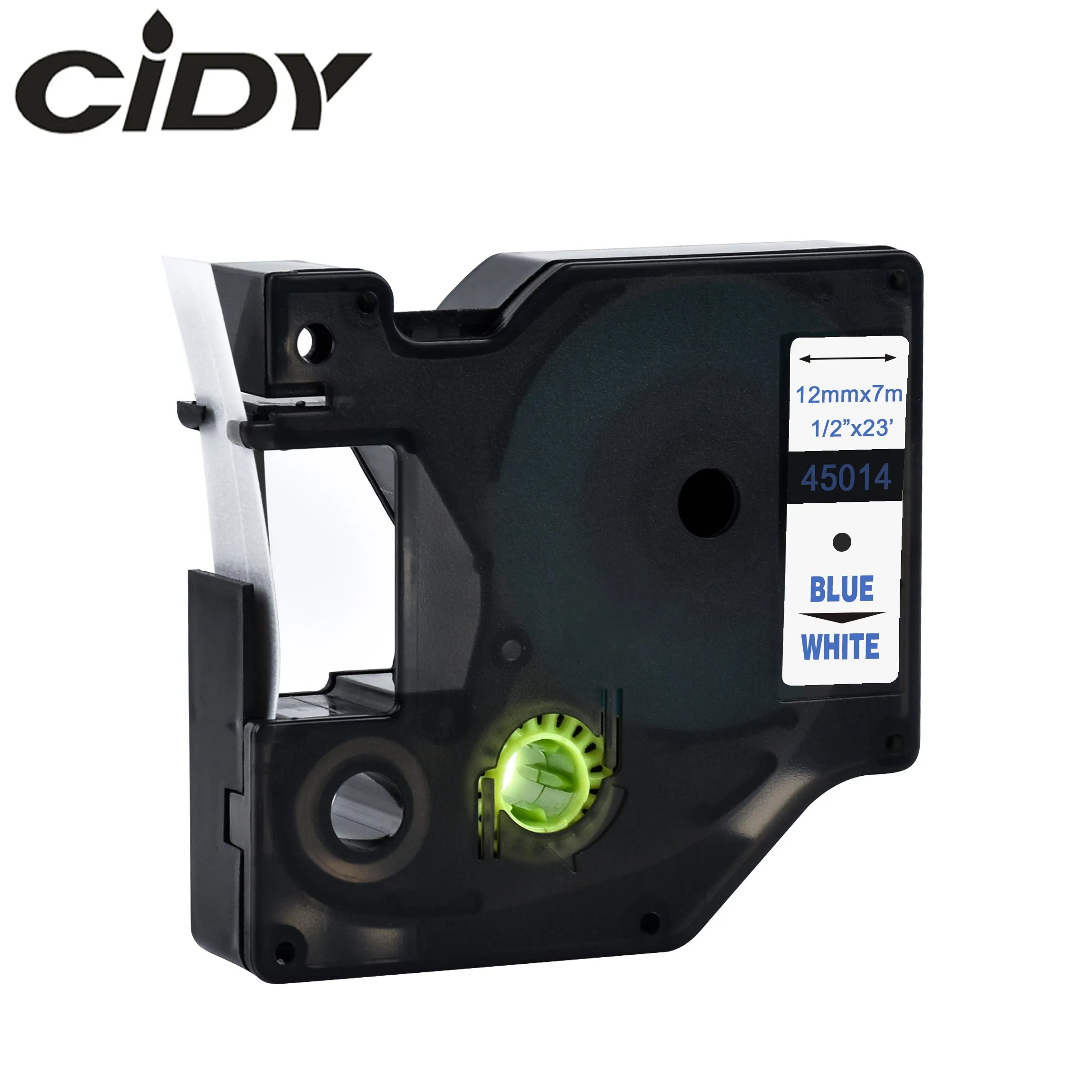 CIDY Dymo D1 45013 12mm Black on White compatible for DYMO D1 Label Tape 45018 45010 45021 for Label Manager Maker 210 450 LM160 - Цвет: 12mm blue on white