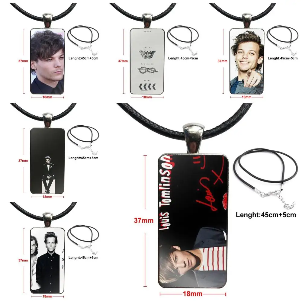 Louis Tomlinson One Direction For Women High Quality Girls Necklace Fashion Long Chain With Rectangle Jewelry | Украшения и