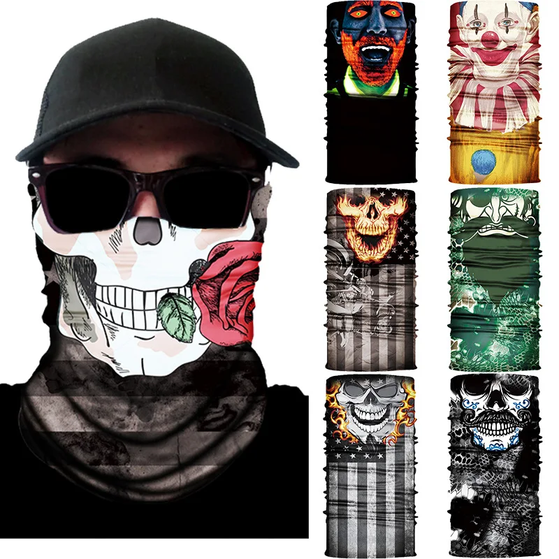 

Motorcycle Mask Balaclava Face Shield Unisex Skull Face Mask Cycling Seamless Bandanas Ski Ghost Mascara Moto Biker Mask