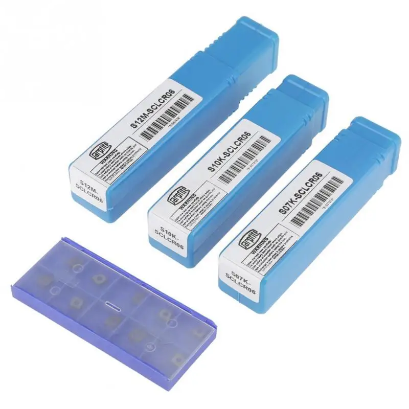 

10pcs Carbide Insert + 3pcs SCLCR Boring Bar Tool Holder + 3pcs Wrenches + 4 x Storage Box CCMT0602