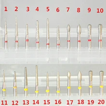 10 шт. зубные зубы плечо подготовки фарфоровый шпон Бур полировки боры(красный и желтый на выбор