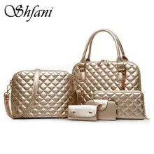 2017 Nuevas Mujeres de la Marca bolsos de cuero de Cinco juegos de la madre del bolso femenino bolso del paquete madre mano bolsa de las mujeres bolsa de hombro del embarque