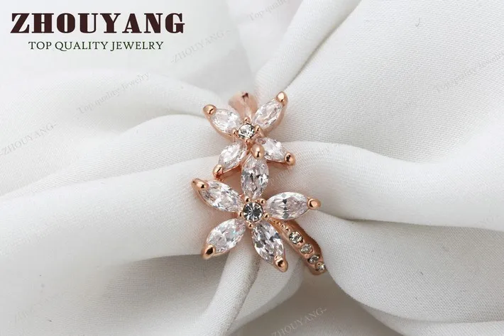 Высокое качество, летнее прозрачное кольцо, розовое золото, модное кольцо с австрийскими кристаллами, полные размеры ZYR016 ZYR206