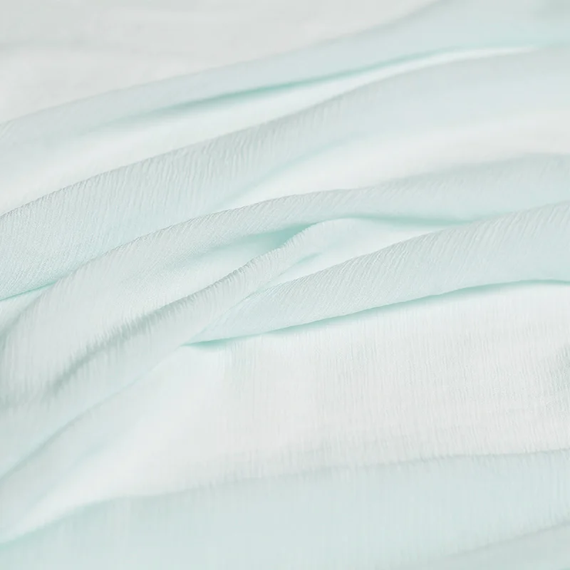 Pearlsilk 14momme утолщенный шелк гофрированный шифон цвет морской волны 100% тутового