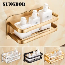 Bathroom Shelf Corner Shelf Caddy Bathroom Space Aluminum Corner Shelf Shower Storage Wall Holder Shampoo Holder HL-4141F bathroom shelf whole brass antique triangle corner shelf shower bathroom holder corner shelf
