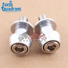 Silver Universal 10mm font b Motorcycle b font CNC Rear Stand Swing Arm Spool Sliders Stand