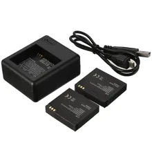 Alta Calidad Cargador USB de La Cámara Con 2 unids 1010 mAh Batería Para xiaoyi cargador para xiaomi yi yi con 1 unids dual xiaoyi deportes