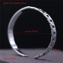 100% 925 Sterling Silver Unique Bracelet Bangle Women Oppen Bracelet for Men Women Personality Jewelry pure silver 925 twisted cord weave bangle men women vintage cuff bracelet 6mm band 100% real sterling silver 925 handmande craft
