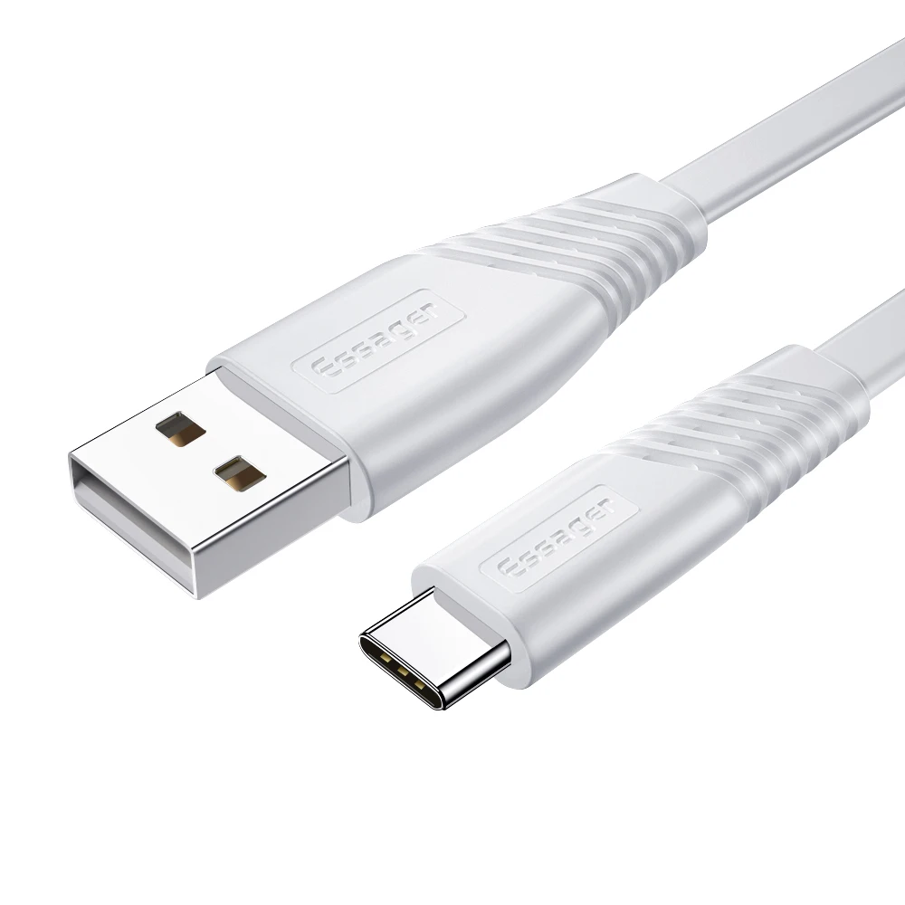 Usb-кабель Essager type-C для samsung Oneplus 6t Xiaomi redmi note 8 Pro, кабель для быстрой зарядки USB-C type-C, кабель USBC для зарядки и передачи данных - Цвет: White