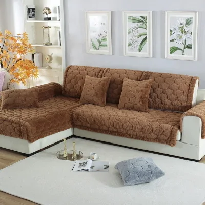 

Winter thick plush sofa cushion, wide-side non-slip sofa cushion cover towel