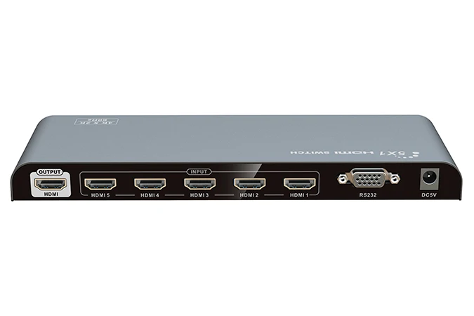 

1pcs/Lot 5x1 HDMI Switch with 4Kx2K@60Hz, HDMI 5-input 1-output,5 to 1 HDMI video converter, With RS232 port,Free shipping