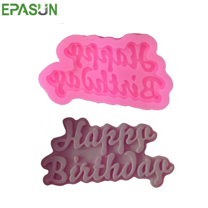 3D силиконовая форма для мыла с надписью «Happy Birthday», сделай сам, для изготовления мыла, инструменты для украшения торта, Шоколадное Мыло Moule Savon, форма