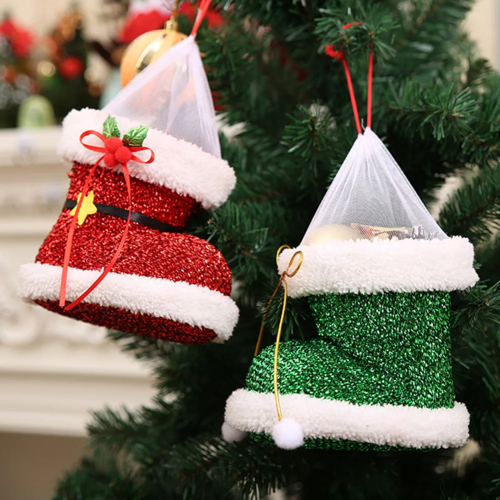 Christmas Boots Shoes Ornaments Festival Party Xmas Tree Hanging