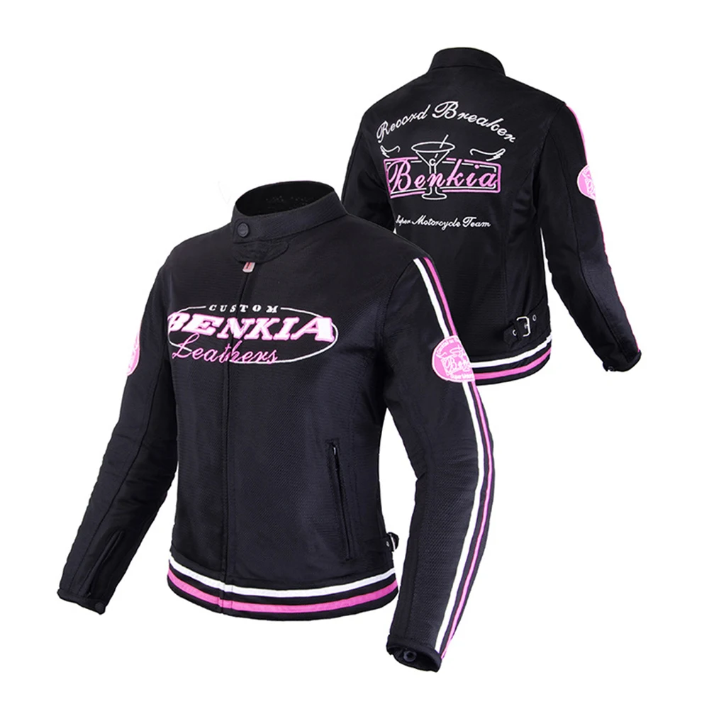 

BENKIA Women Motorcycle Jacket Spring Summer Autumn Protective Gear Clothing Breathable Mesh Racing Riding Clothing Moto Jacket