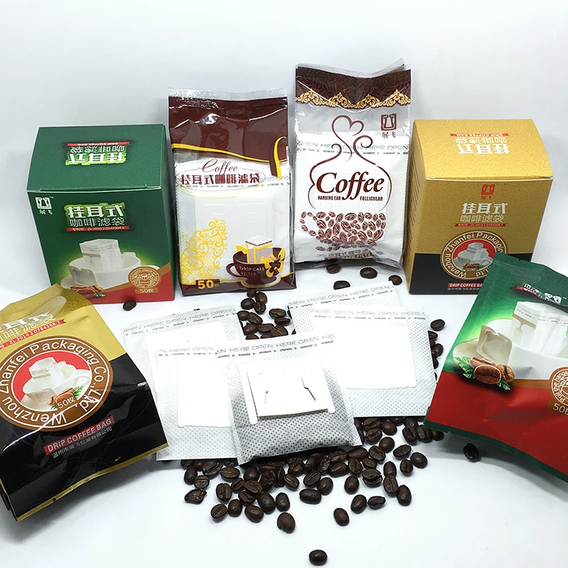 Висячий ушной фильтр-пакеты для кофе экологически чистый материал капельного типа принадлежности для кофе