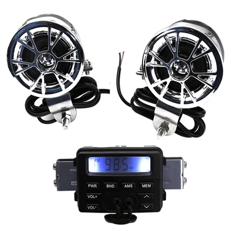 

1 Set New 12V ATV/ FM Radio Loud Speaker Motorcycle Audio Stereo Waterproof Speakers Set Audio Sound System