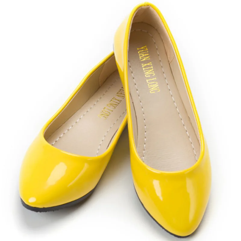 yellow flat shoes