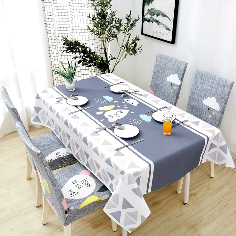 

iDouillet Waterproof Printed Tablecloth Chair Cover Cotton Linen Tabletop Table Cover for Kitchen Dinning Chair Slipcover Set