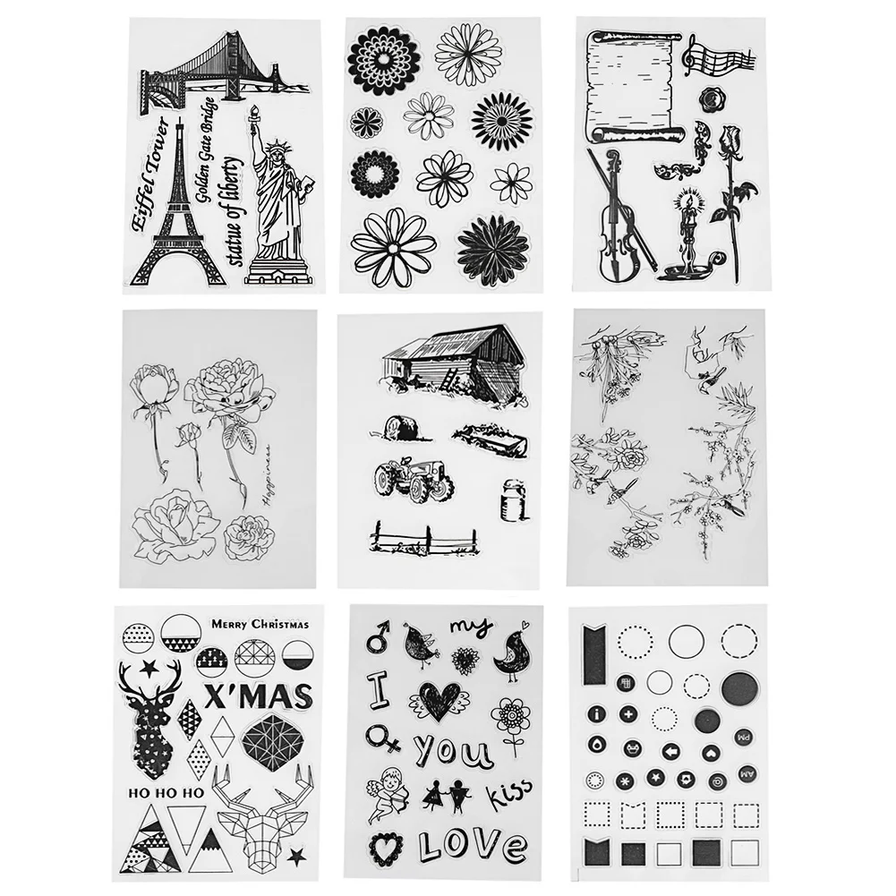 

Transparent Clear Stamp Silicone Stamp Seal for Making DIY Scrapbooking Photo Album Decorative Clear Stamps Sheets